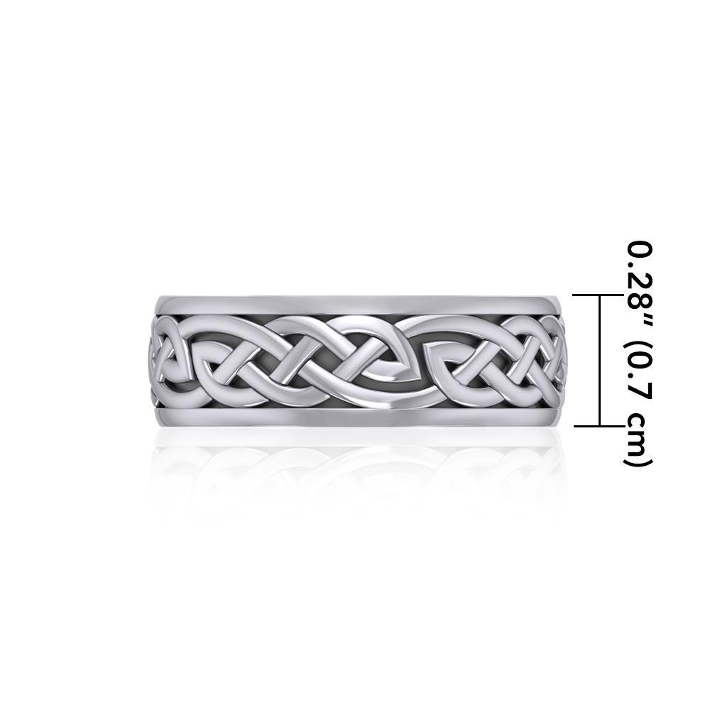 Celtic Knotwork Silver Wedding Spinner Ring TR1757 - Jewelry