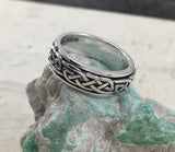 Celtic Knotwork Silver Wedding Spinner Ring TR1757 - Jewelry