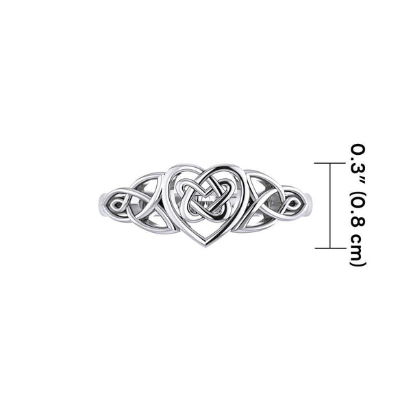 Celtic Knotwork Heart Sterling Silver Ring TR1766