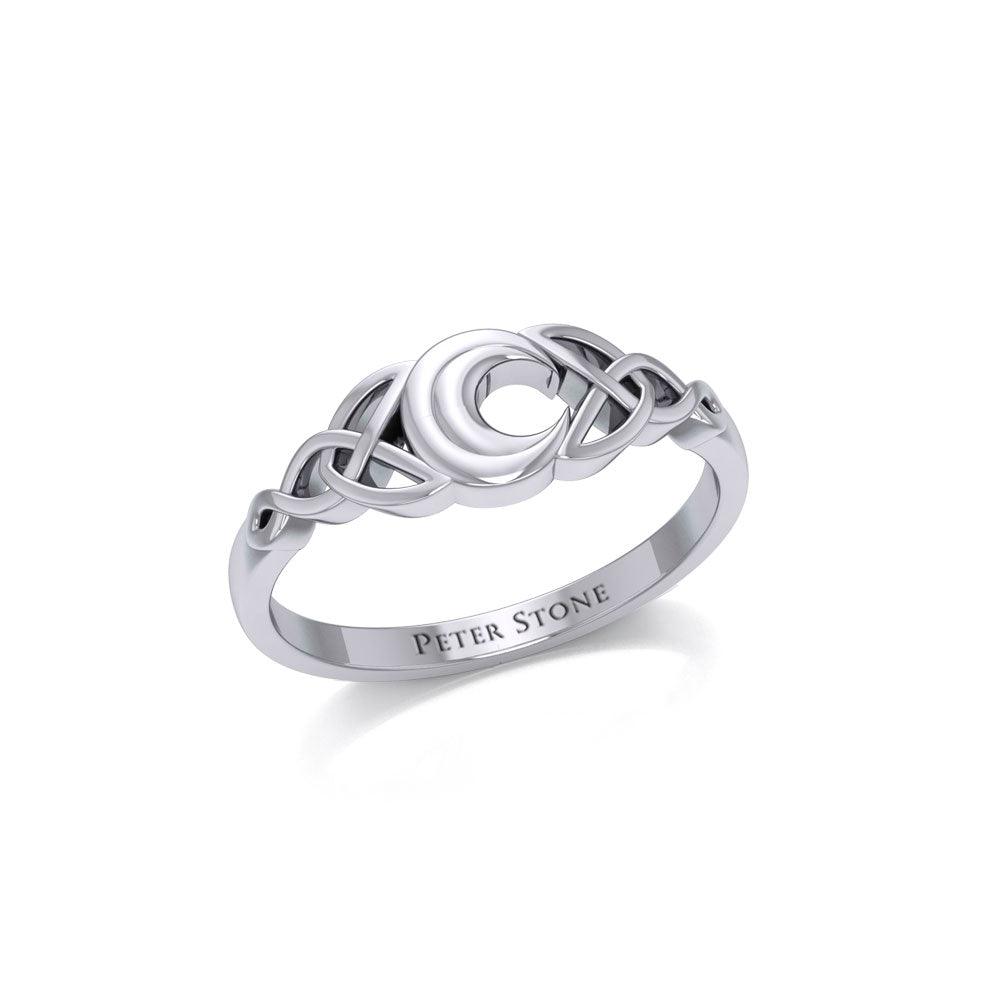 Celtic Knotwork Crescent Moon Ring TR1802 - Jewelry