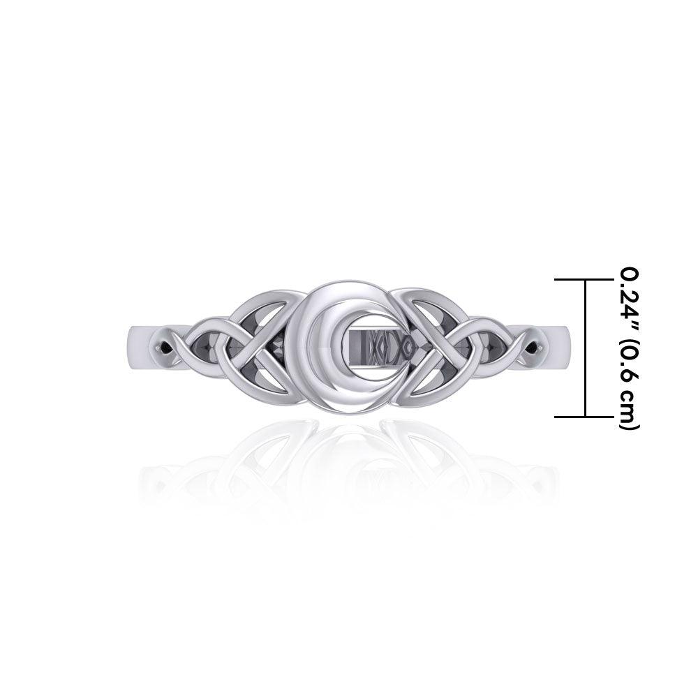 Celtic Knotwork Crescent Moon Ring TR1802 - Jewelry