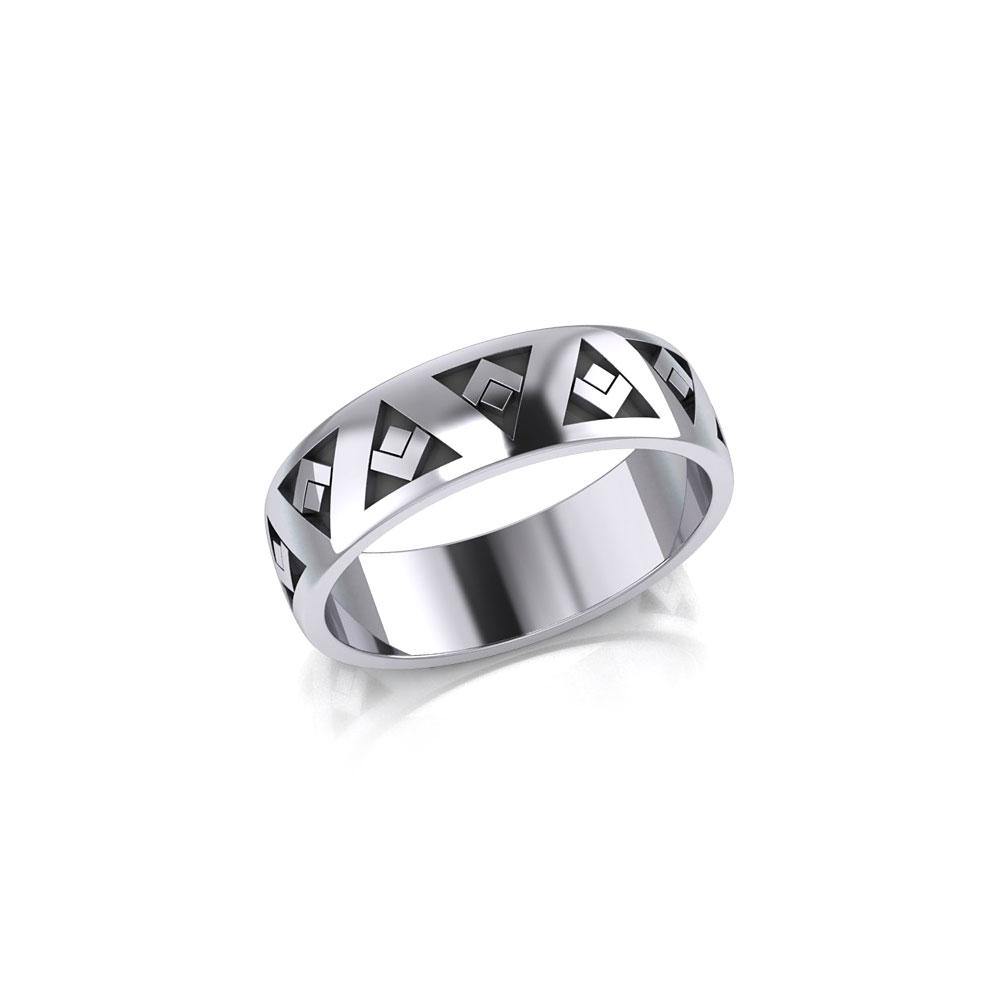 Modern Triangle Silver Ring TR1865 - Jewelry