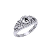 A progressive faith ~ Sterling Silver Power Celtic Triangle Symbol Ring TR288