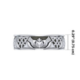 A love to last a lifetime Celtic Knotwork Claddagh Sterling Silver Ring TR3355