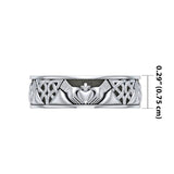 A love to last a lifetime Celtic Knotwork Claddagh Sterling Silver Ring TR3355 - Jewelry