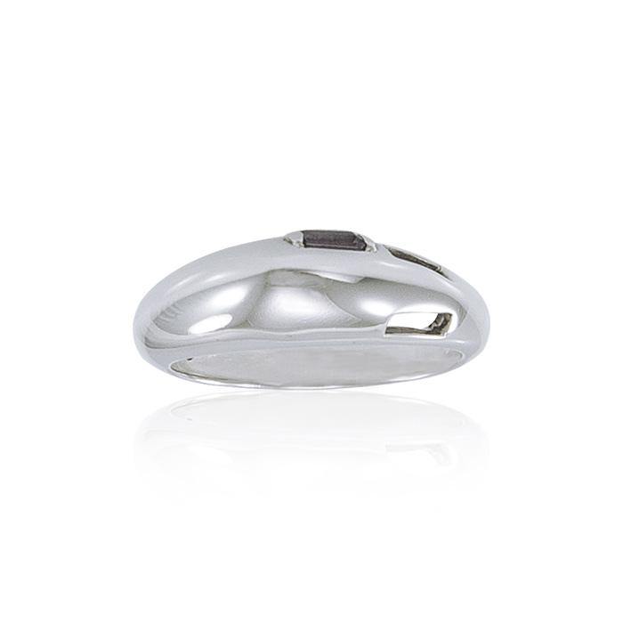 Double Chink Silver Ring TR3439 - Jewelry