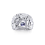 Running Horses Silver Ring TR3549 - Jewelry