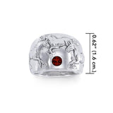 Running Horses Silver Ring TR3549 - Jewelry