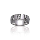 Horse Head Silver Band Ring TR3556