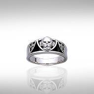 Skull Silver Ring with Inlay TR3661 - Jewelry