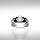 Skull Silver Ring with Inlay TR3661 - Jewelry