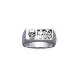 Skull Cross with The Star Silver Ring TR3671