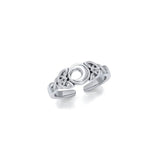 Celtic Knot Crescent Moon Sterling Silver Toe Ring TR3715