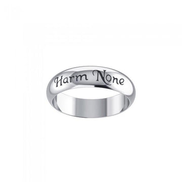 Harm None Inscribed Band Sterling Silver Ring TR3788 - Jewelry