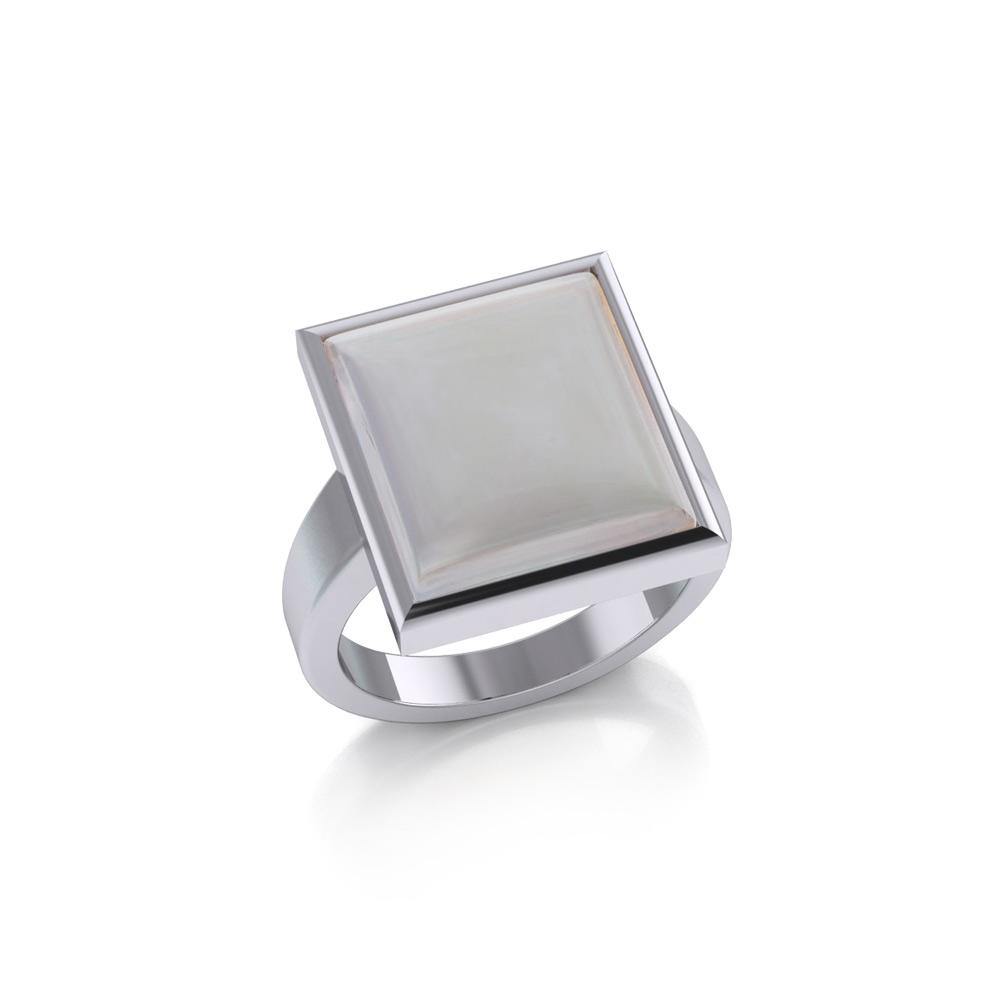 Square Inlaid Stone Ring TR3837 - Jewelry