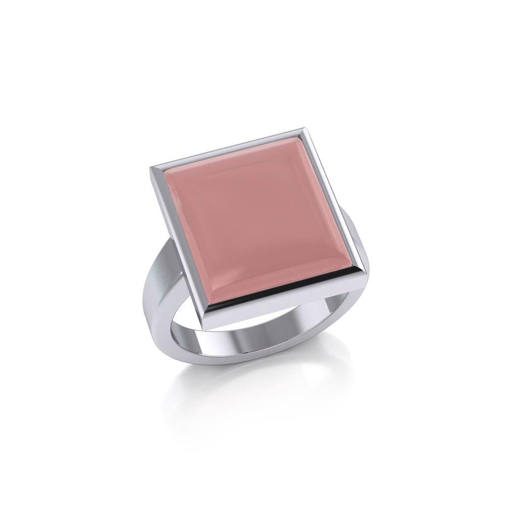 Square Inlaid Stone Ring TR3837 - Jewelry