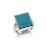 Square Inlaid Stone Ring TR3837 - Jewelry