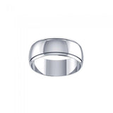 Wedding Sterling Silver Band Ring With Stripe TR3866