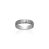 Celtic Spiral Silver Band Ring TR444 - Jewelry