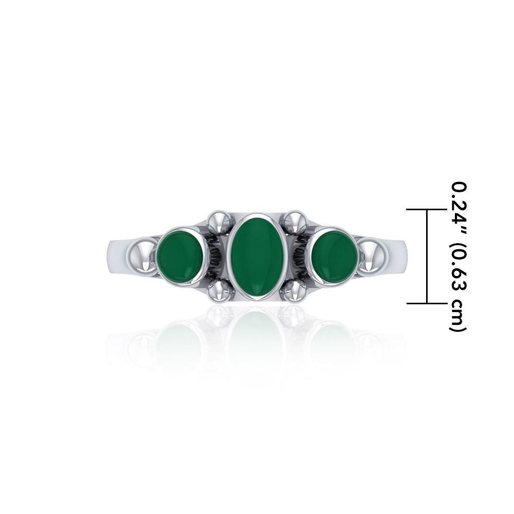 Malachite Gemstone on Silver Ring TR465 - Jewelry