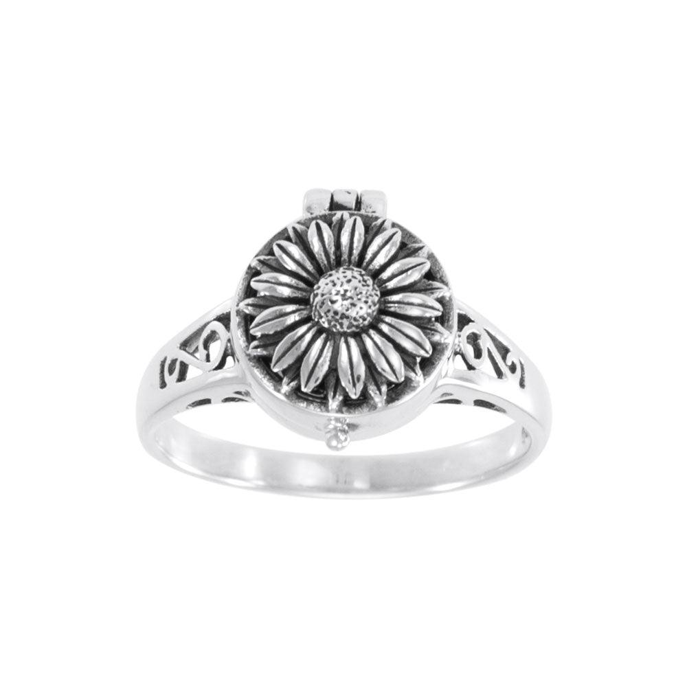 FLOWER Silver Poison Ring TR477 - Jewelry