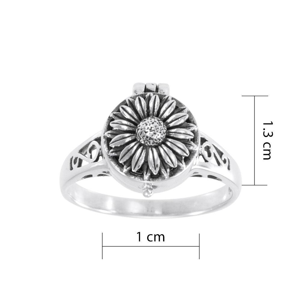 FLOWER Silver Poison Ring TR477 - Jewelry