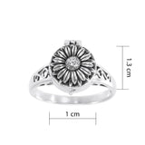 Flower Sterling Silver Poison Ring TR477