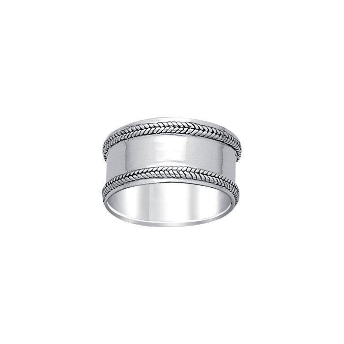 Double Braid Silver Wedding Ring TR581 - Jewelry