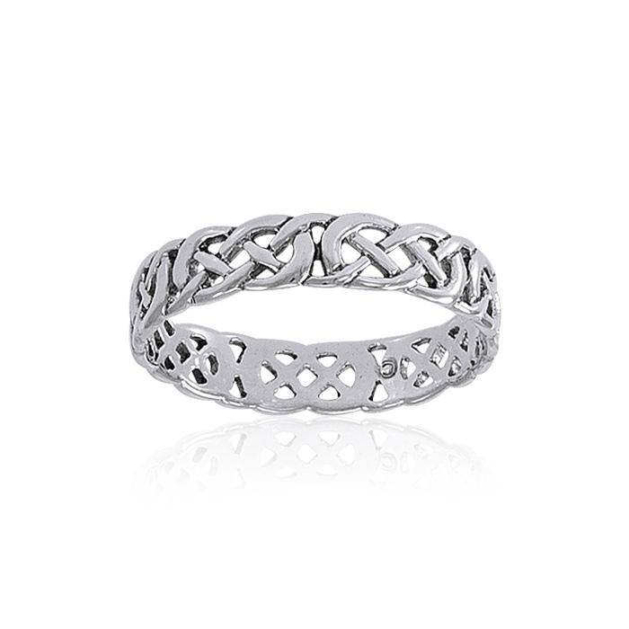Celtic Knotwork Sterling Silver Ring TR619 - Jewelry