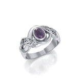 Silver Bold Filigree Ring with Gemstone TR745 - Jewelry