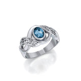 Silver Bold Filigree Ring with Gemstone TR745 - Jewelry