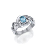 Silver Bold Filigree Ring with Gemstone TR745 - Jewelry