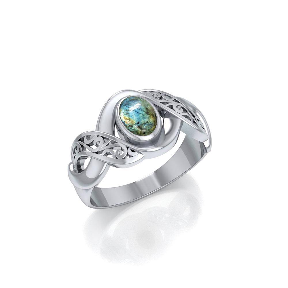 Silver Bold Filigree Ring with Gemstone TR745 - Jewelry