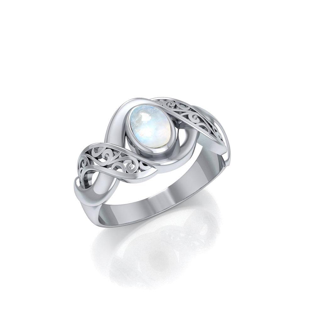 Silver Bold Filigree Ring with Gemstone TR745 - Jewelry