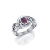 Silver Bold Filigree Ring with Gemstone TR745 - Jewelry