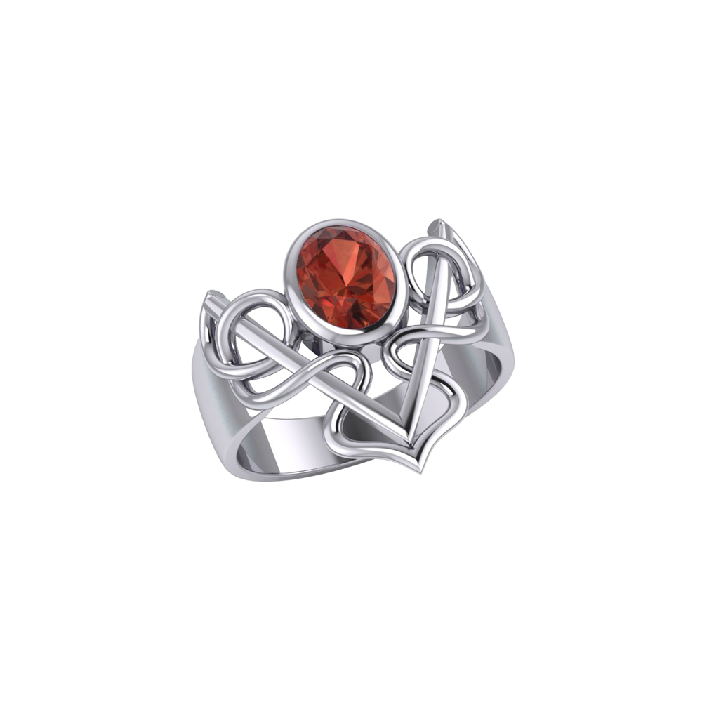 Filigree Twist Silver Ring with Gemstone TR773 - Jewelry