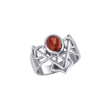 Filigree Twist Silver Ring with Gemstone TR773 - Jewelry