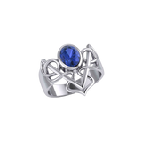 Filigree Twist Silver Ring with Gemstone TR773 - Jewelry