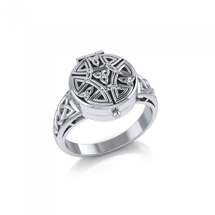 Celtic Knotwork Silver Poison Ring TR845 - Jewelry