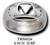 AA Symbol Silver Ring with Cut Outs TRI124 - Jewelry