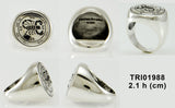 Fifth Pentacle of Mars Silver Signet Men Ring TRI1988 - Jewelry