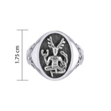 God Cernunnos Silver Signet Ring TRI2268 - Jewelry