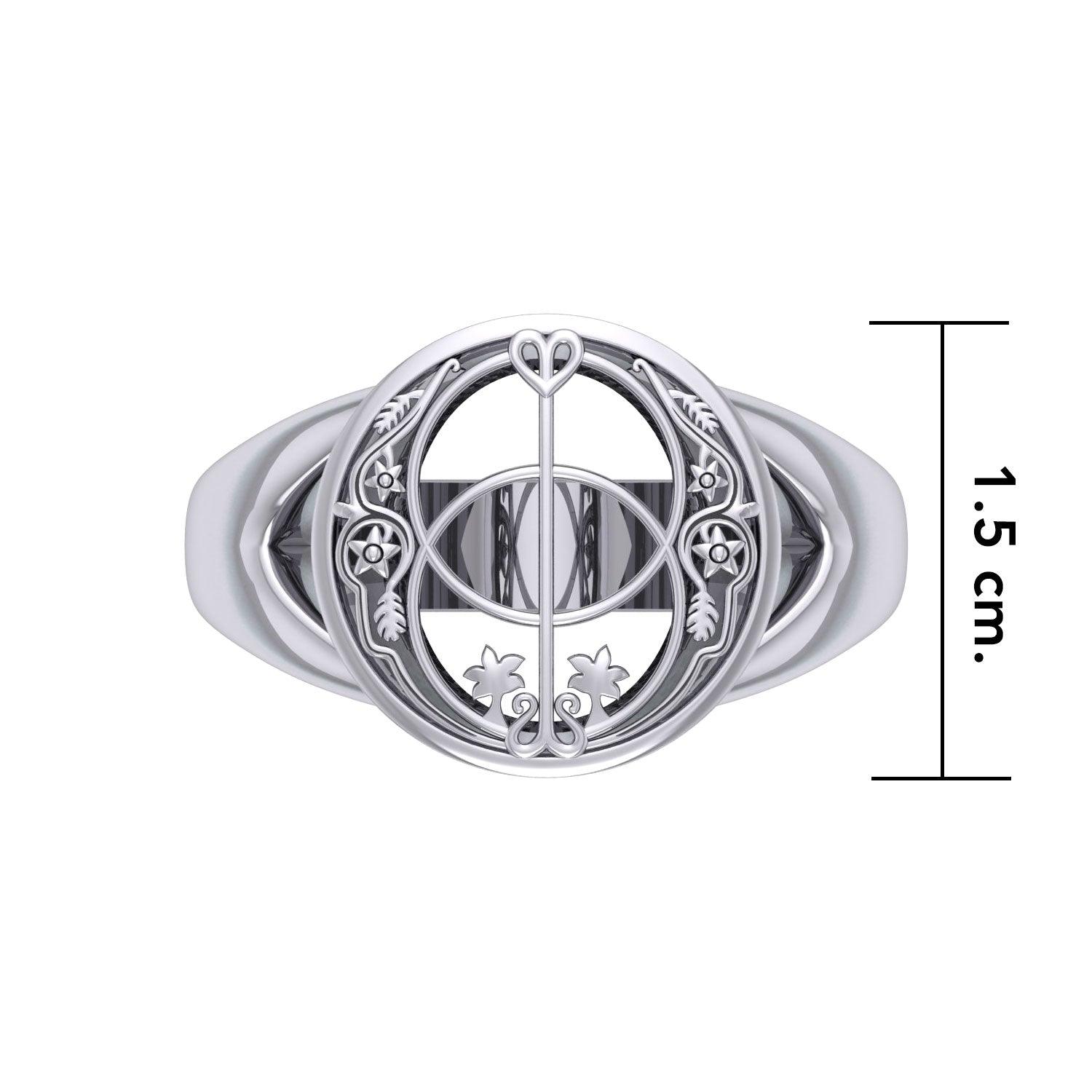 Chalice Well Silver Ring TRI052 - Jewelry