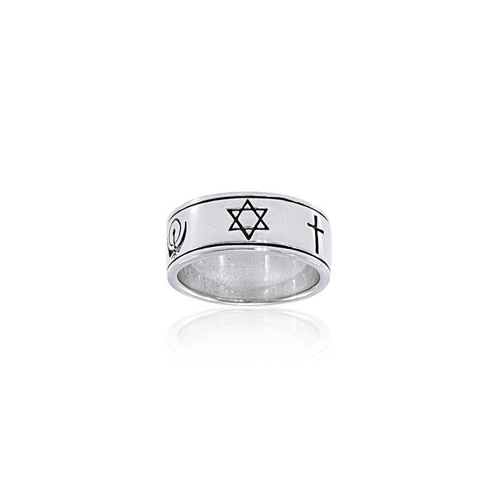 World Faiths Silver Ring TRI056 - Jewelry