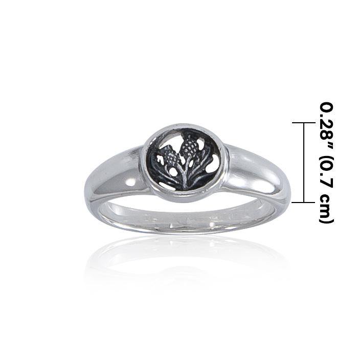 Scottish Thistle Ring Silver TRI065 - Jewelry