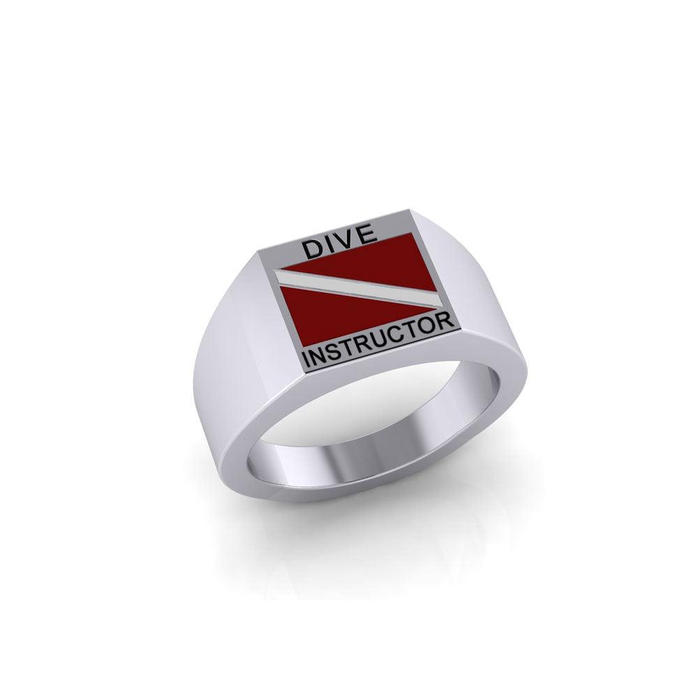 Dive Instructor Sterling Silver Ring TRI087 - Jewelry