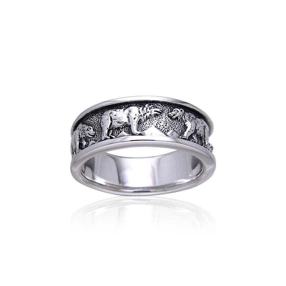 Ted Andrews Polar Bear Sterling Silver Ring TRI105 - Jewelry