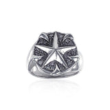 Double Star Sterling Silver Ring TRI1072 - Jewelry
