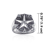 Double Star Sterling Silver Ring TRI1072 - Jewelry