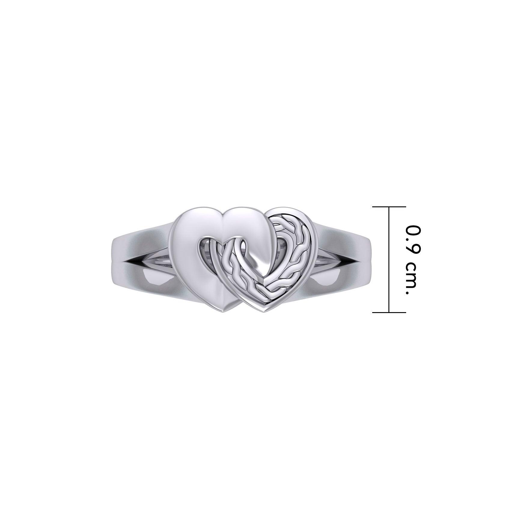The joy in two hearts ~ Sterling Silver Celtic Knotwork Ring TRI1253 - Jewelry